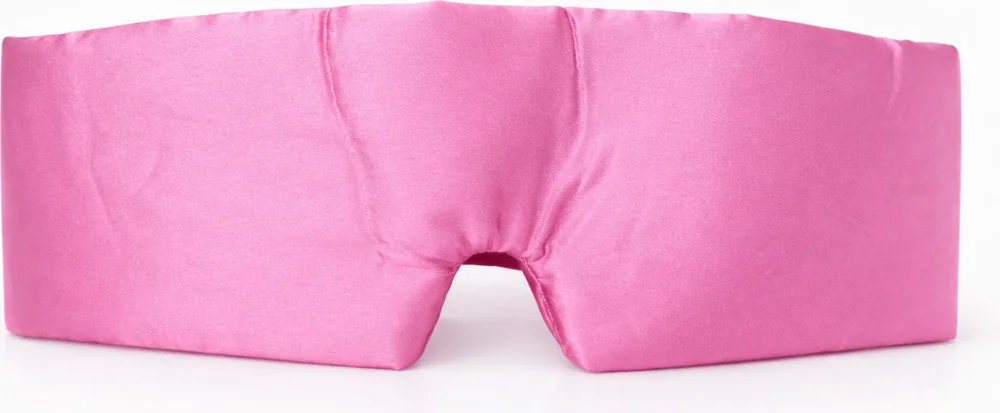 Pembe saten uzun göz bandı, önden görünüm